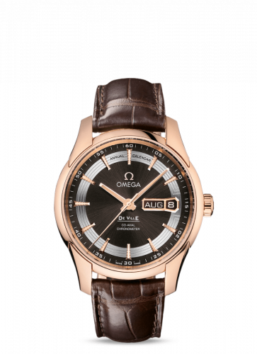 De Ville Hour Vision Co-Axial Annual Calendar Red Gold / Brown / Alligator