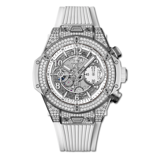 Big Bang Unico 42 Titanium / Pavé / White