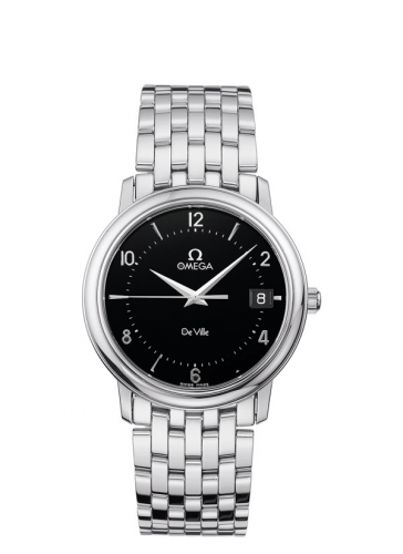 De Ville Prestige Quartz 34.4 Stainless Steel / Black / Bracelet