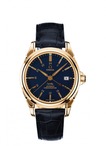De Ville Co-Axial 38.7 GMT Yellow Gold / Blue
