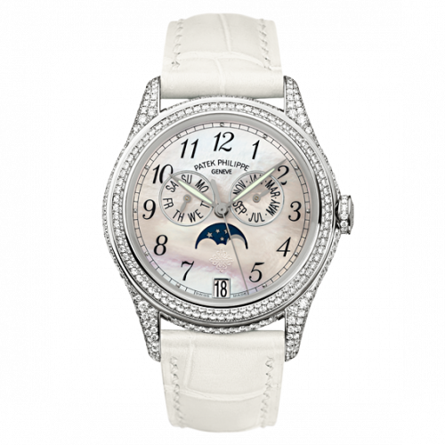 Annual Calendar 4937 White Gold Diamond White Mother of Pearl
