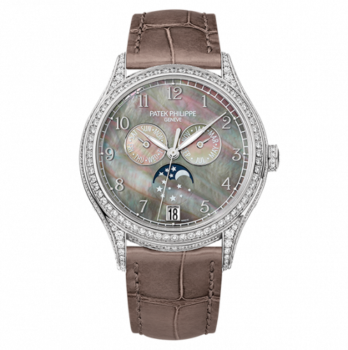 Annual Calendar 4948 White Gold Black Mother of Pearl
