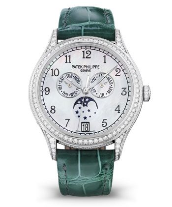 Annual Calendar 4948 White Gold Black Mother of Pearl