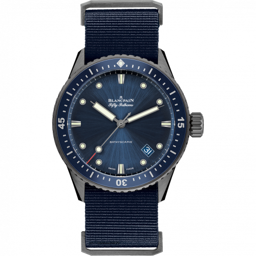 Fifty Fathoms Bathyscaphe Ceramic / Blue / NATO