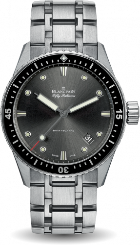 Fifty Fathoms Bathyscaphe Stainless Steel / Grey / Bracelet