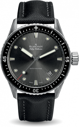 Fifty Fathoms Bathyscaphe Stainless Steel / Grey / Black Canvas