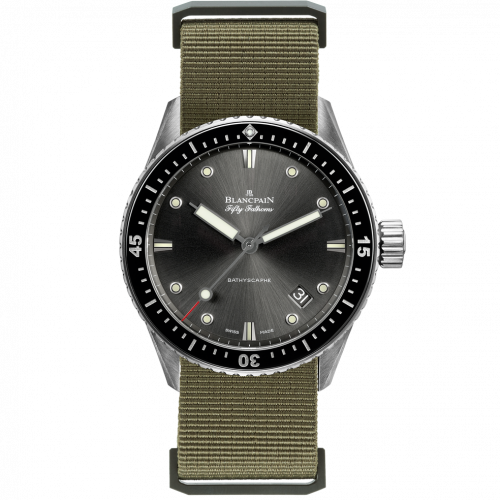 Fifty Fathoms Bathyscaphe Stainless Steel / Grey / Sand Nato
