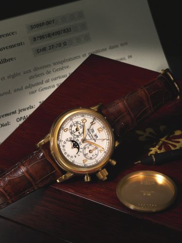 Perpetual Calendar Split Seconds Chronograph 5004 Rose Gold / Silver Arabic