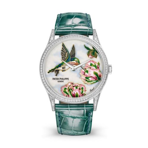 Calatrava 5077 White Gold / Diamond / Hummingbirds