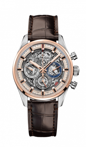 El Primero Chronomaster Full Open 38 Stainless Steel / Rose Gold / Alligator