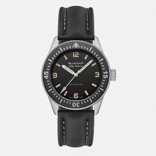 Fifty Fathoms Bathyscaphe Stainless Steel / Hodinkee / Black Canvas