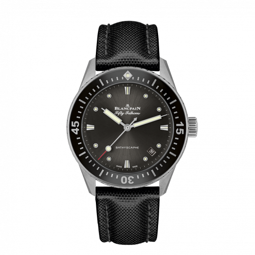 Fifty Fathoms Bathyscaphe Stainless Steel / Grey / Black Canvas