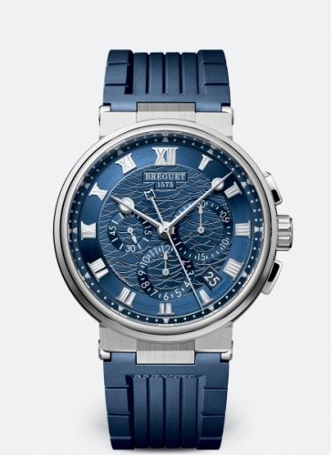 Marine Chronograph 5527 White Gold / Blue / Rubber