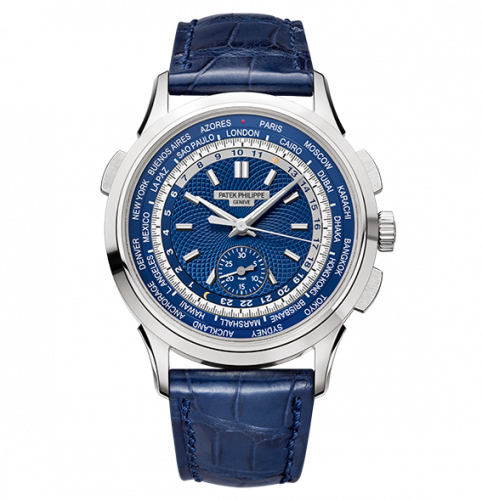 World Time Chronograph 5930 White Gold / Blue / Hong Kong