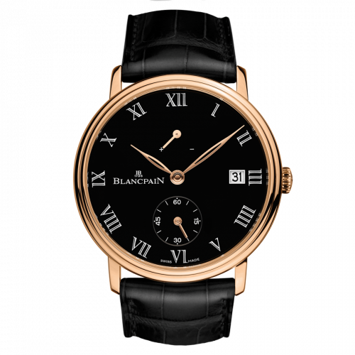 Villeret 8 Jours Manuelle Red Gold / Black Enamel