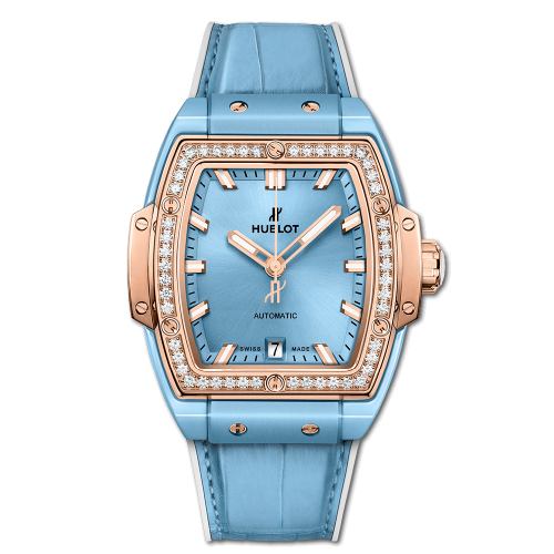 Spirit of Big Bang 39 Light Blue Ceramic / King Gold / Diamonds