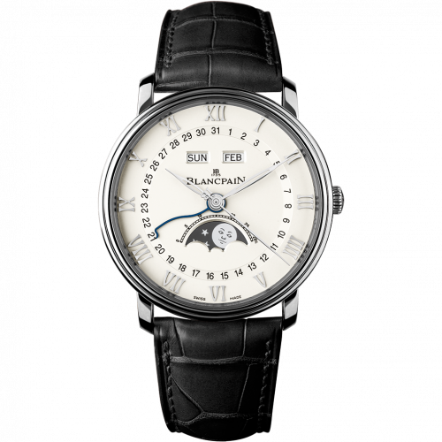 Villeret Quantième Complet 40mm Stainless Steel / White
