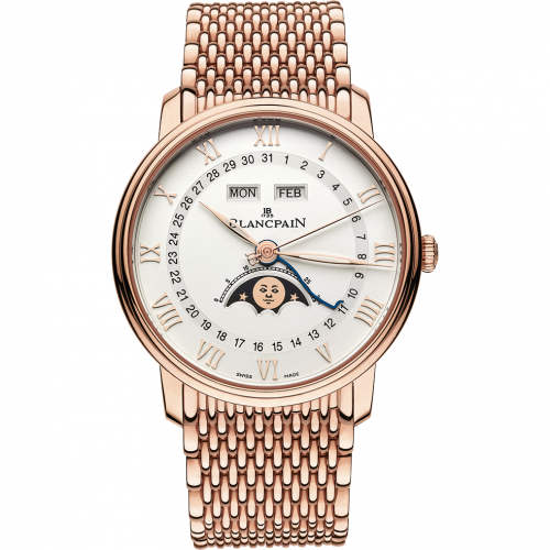 Villeret Quantième Complet 40mm Red Gold / Opalin / Bracelet