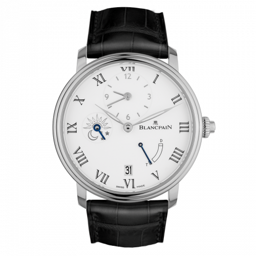 Villeret Demi-Fuseau Horaire 8 Jours White Gold / Enamel