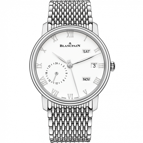 Villeret Quantième Annuel GMT Stainless Steel / White / Bracelet