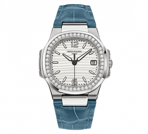 Nautilus 7010 White Gold / Silvery White / Strap