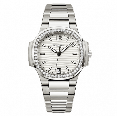 Nautilus 7018 'Silvery White' Stainless Steel / White 