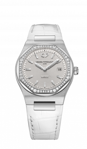 Laureato 34 Quartz Stainless Steel / Diamond / Silver / Alligator