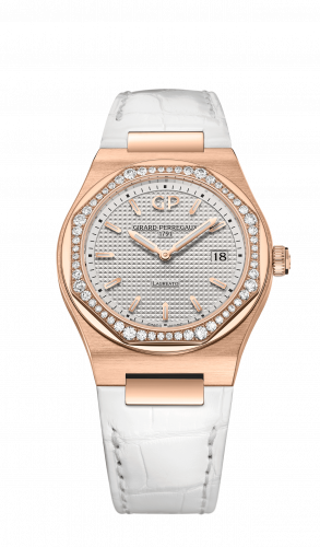 Laureato 34 Quartz Pink Gold / Diamond / Silver / Alligator