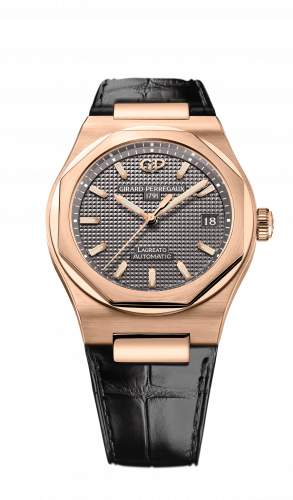 Laureato 38 Automatic Pink Gold / Grey / Alligator