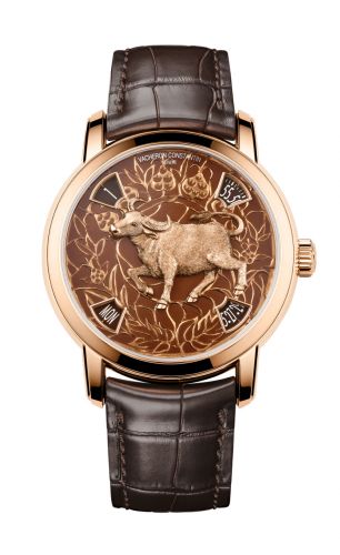 Métiers d'Art The Legend of the Chinese Zodiac Year of the Dog Ox Pink Gold