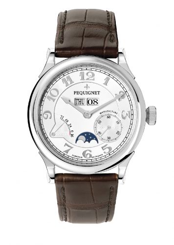 Paris Royal Moonphase Silver Numerals / Brown Strap