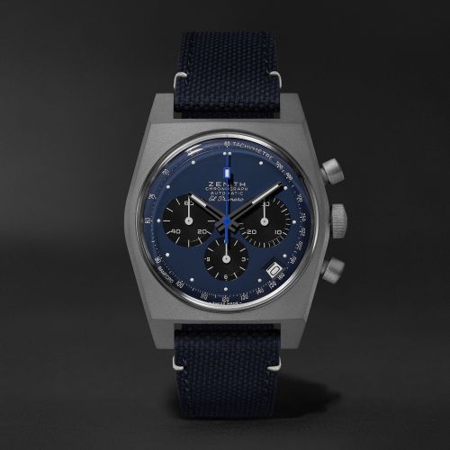 El Primero A384 Edge of Space Titanium / Blue / Rubber