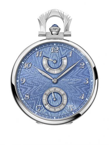 Pocket Watch Lepine Power Reserve White Gold / Japanese Crane