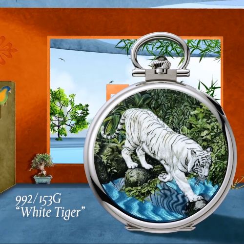 Pocket Watch Lepine White Gold / White Tiger