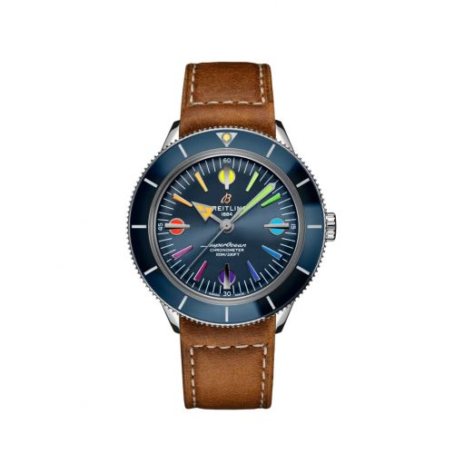 Superocean Heritage '57 Stainless Steel / Blue Rainbow / Calf / Folding