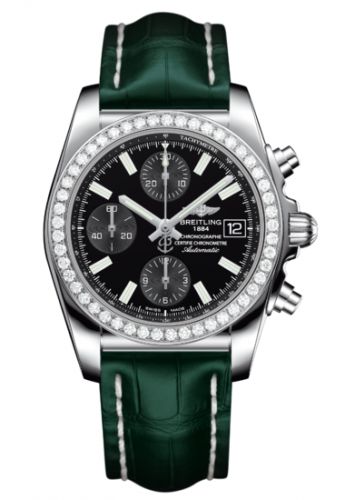 Chronomat 38 SleekT Stainless Steel / Diamond / Black / Alligator