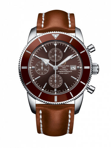 Superocean Heritage II 46 Chronograph Stainless Steel / Bronze / Bronze /  Calf / Folding