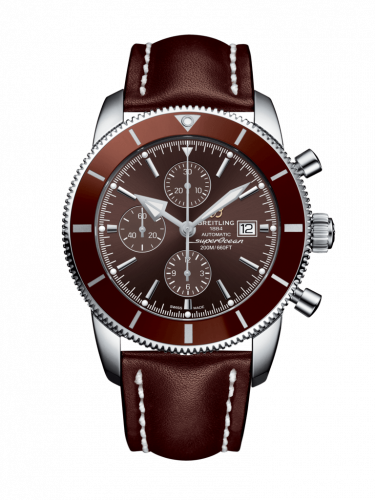 Superocean Heritage II 46 Chronograph Stainless Steel / Bronze / Bronze /  Calf / Folding