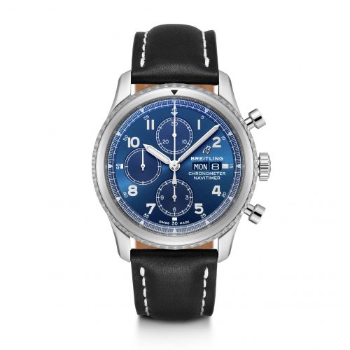 Navitimer 8 Chronograph 43 Stainless Steel / Blue / Black Calf