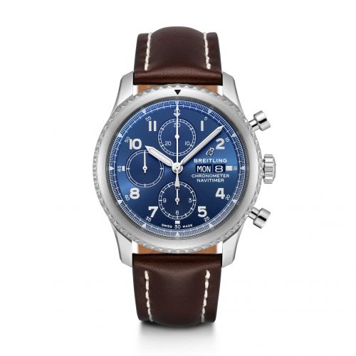 Navitimer 8 Chronograph 43 Stainless Steel / Blue / Brown Calf