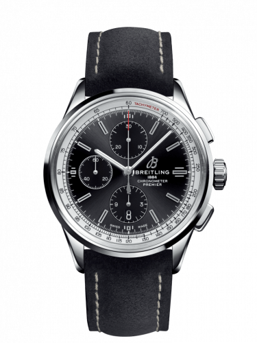 Premier Chronograph 42 Stainless Steel / Black / Nubuck Black / Tang
