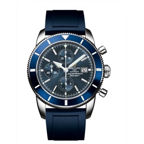 Superocean Heritage 46 Chronograph Stainless Steel / Blue / Blue / Rubber