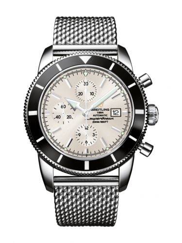 Superocean Heritage 46 Chronograph Stainless Steel / Black / Stratus Silver / Milanese
