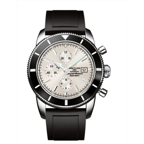 Superocean Heritage 46 Chronograph Stainless Steel / Black / Stratus Silver / Rubber