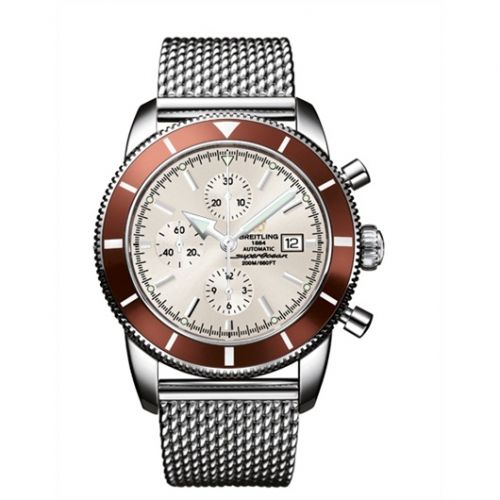 Superocean Heritage 46 Chronograph Stainless Steel / Bronze / Stratus Silver / Milanese