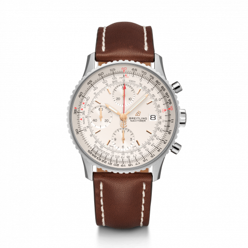 Navitimer 1 Chronograph 41 Stainless Steel / Silver / Calf / Folding