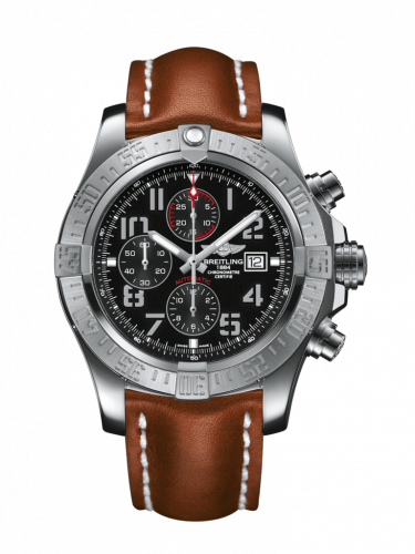 Super Avenger II Stainless Steel / Volcano Black / Calf / Folding