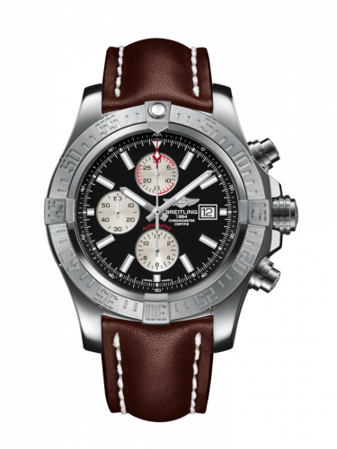 Super Avenger II Stainless Steel / Volcano Black / Calf / Pin
