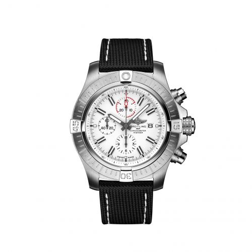 Avenger Chronograph 48 Stainless Steel / White / Calf / Pin