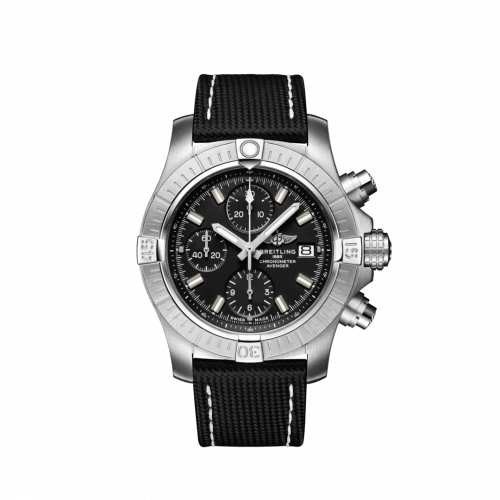 Avenger Chronograph 43 Stainless Steel / Black / Military / Pin